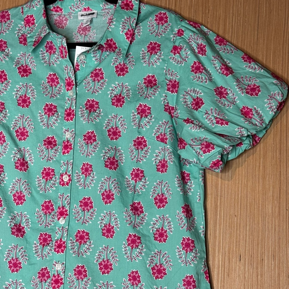 J. Crew Green and Pink Floral Dress - Picture 2 of 8